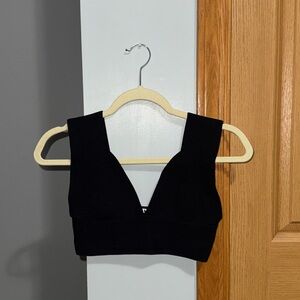 Dreamers By Debut Black Cropped Bra Top Women’s Size Medium